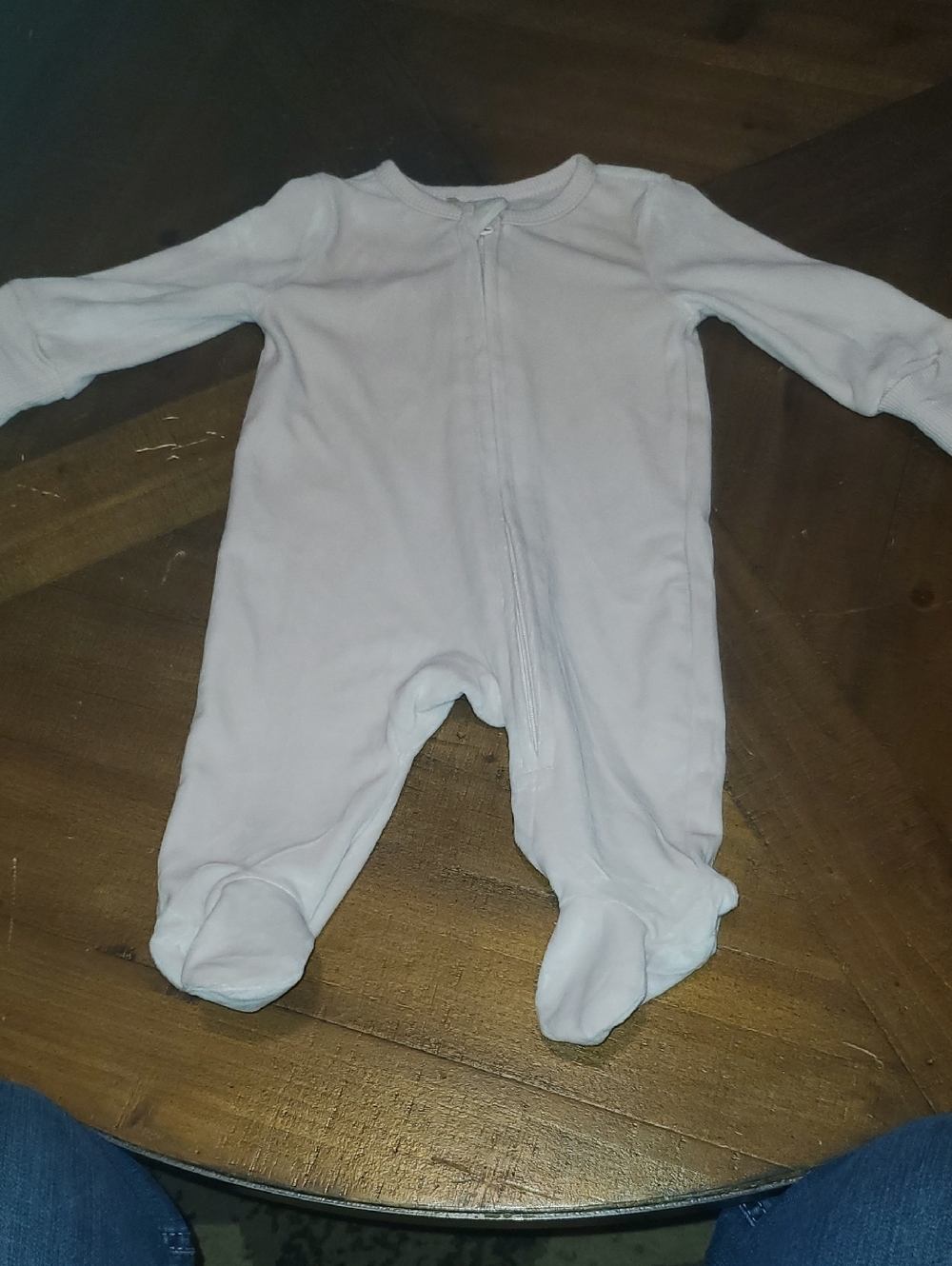 Pale Pink Footed Baby One-Piece Zippered Romper
